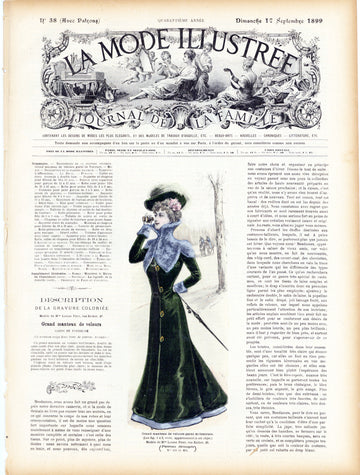 La Mode Illustree # 38, September 1899 French Fashion Magazine