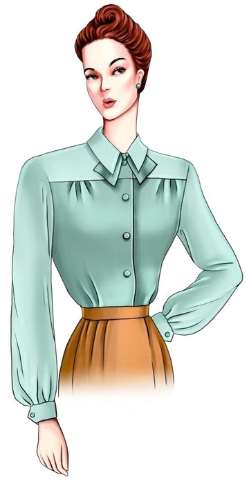 # 1555 - BLOUSE WITH YOKE (circa 1940's) - FULL SIZE PRINT OR DIGITAL DOWNLOAD