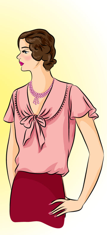 ** MW6511 - Blouse With Collar Or Yoke (1931) Full Sized Print Or PDF Download