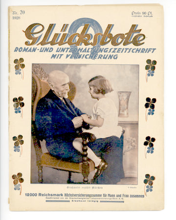 Glucksbote - 1928 German Magazine With Pattern Sheet.