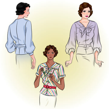 # 7785 - Blouse With Bow - Full Sized Print