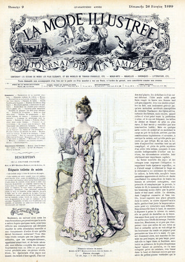 La Mode Illustree # 9, Feburary 1899 French Fashion Magazine