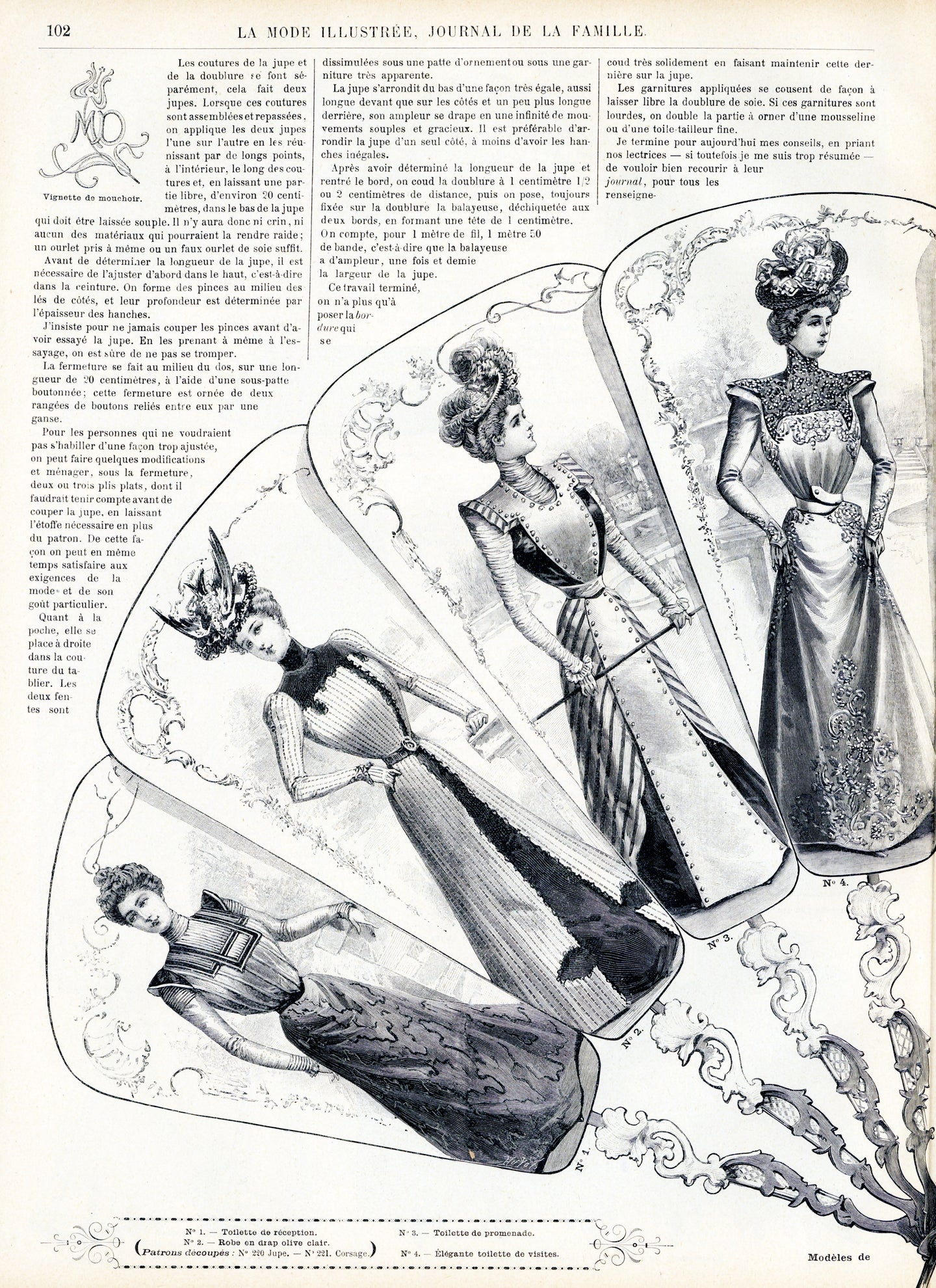 La Mode Illustree # 9, Feburary 1899 French Fashion Magazine