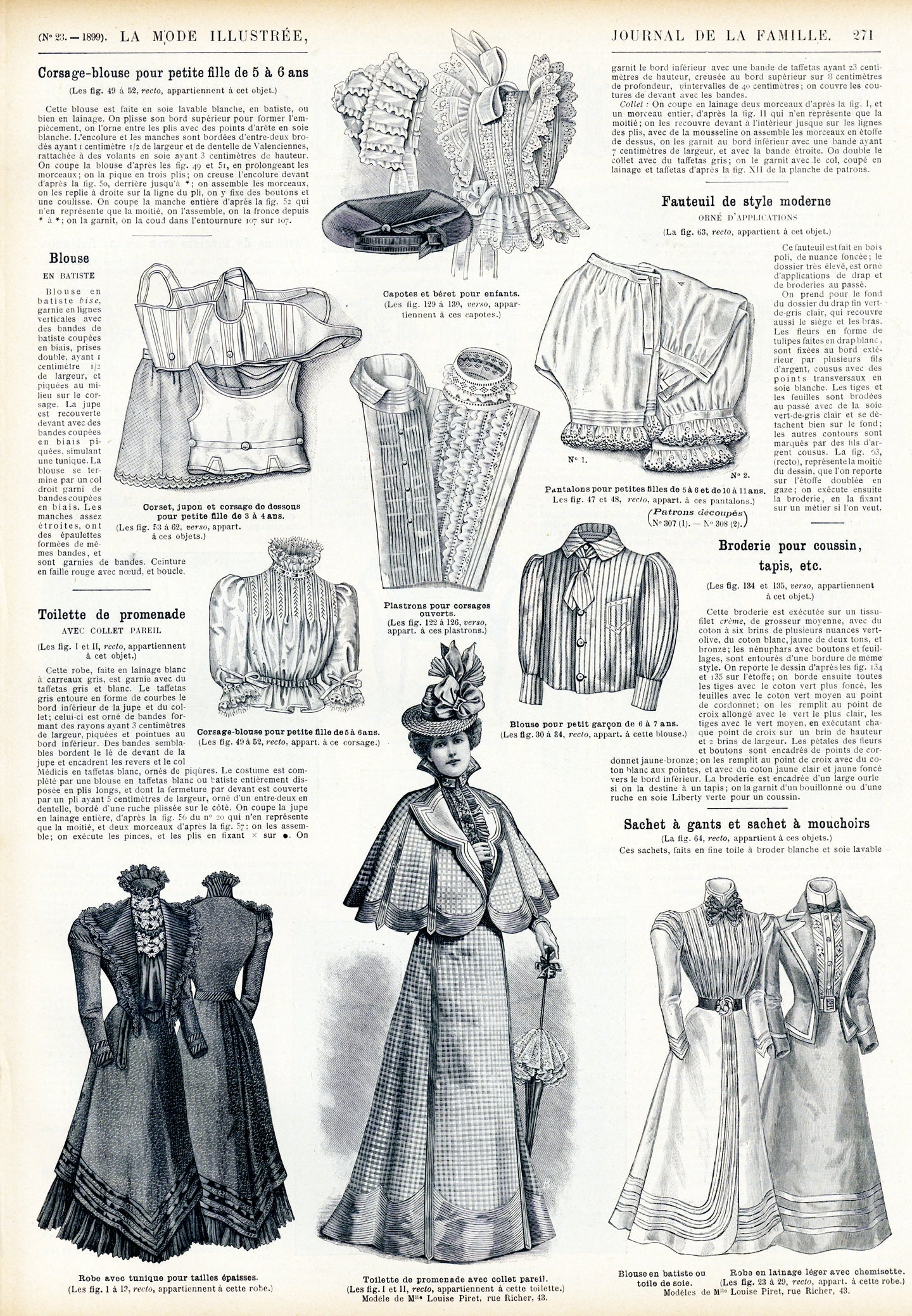 La Mode Illustree # 23, June 1899 French Fashion Magazine