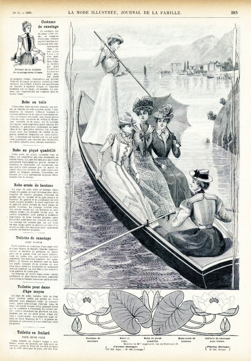 La Mode Illustree # 32, August 1899 French Fashion Magazine