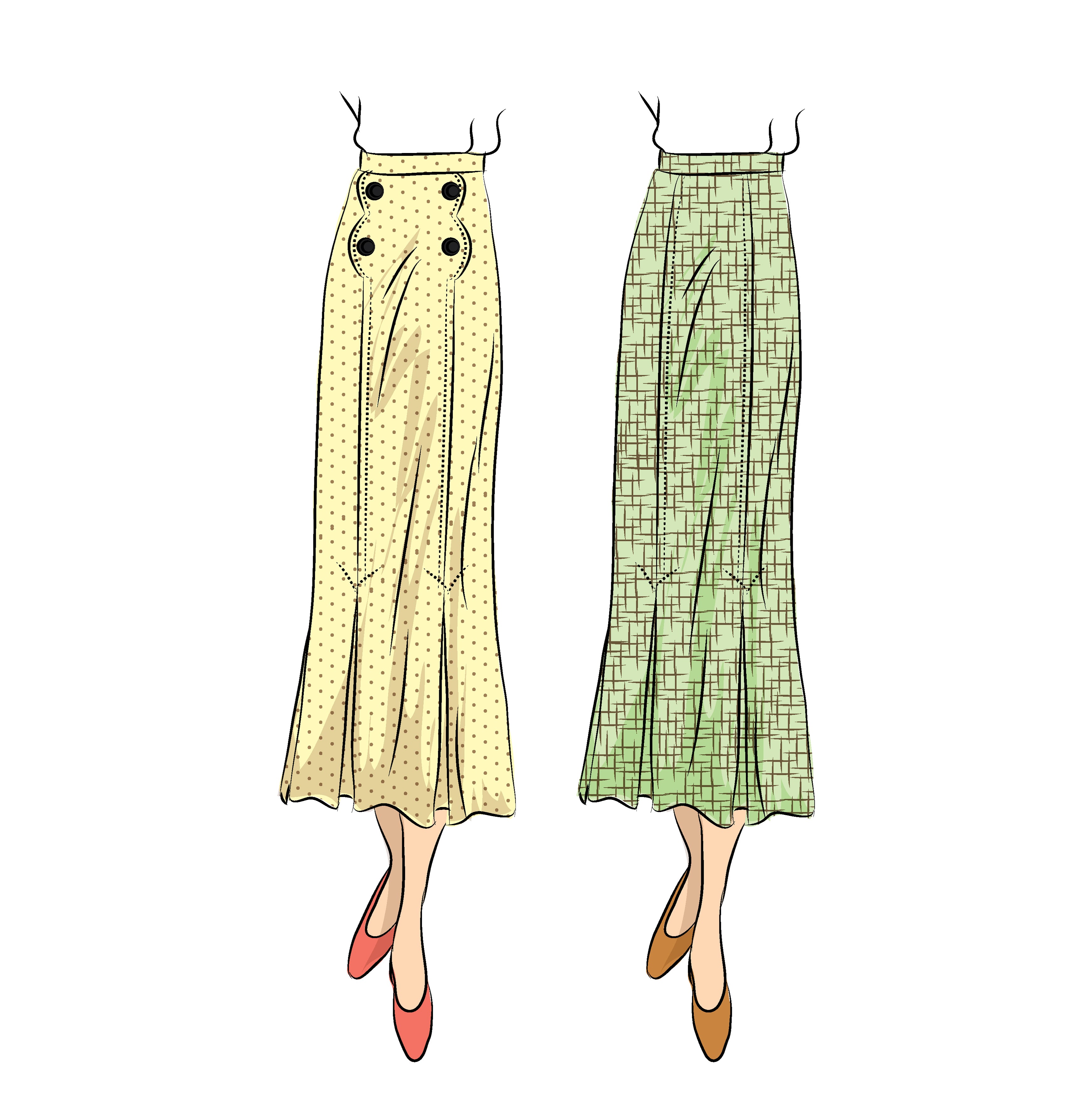 Six-Panel Skirt Pattern (Ladies sizes 2-20) - 300014