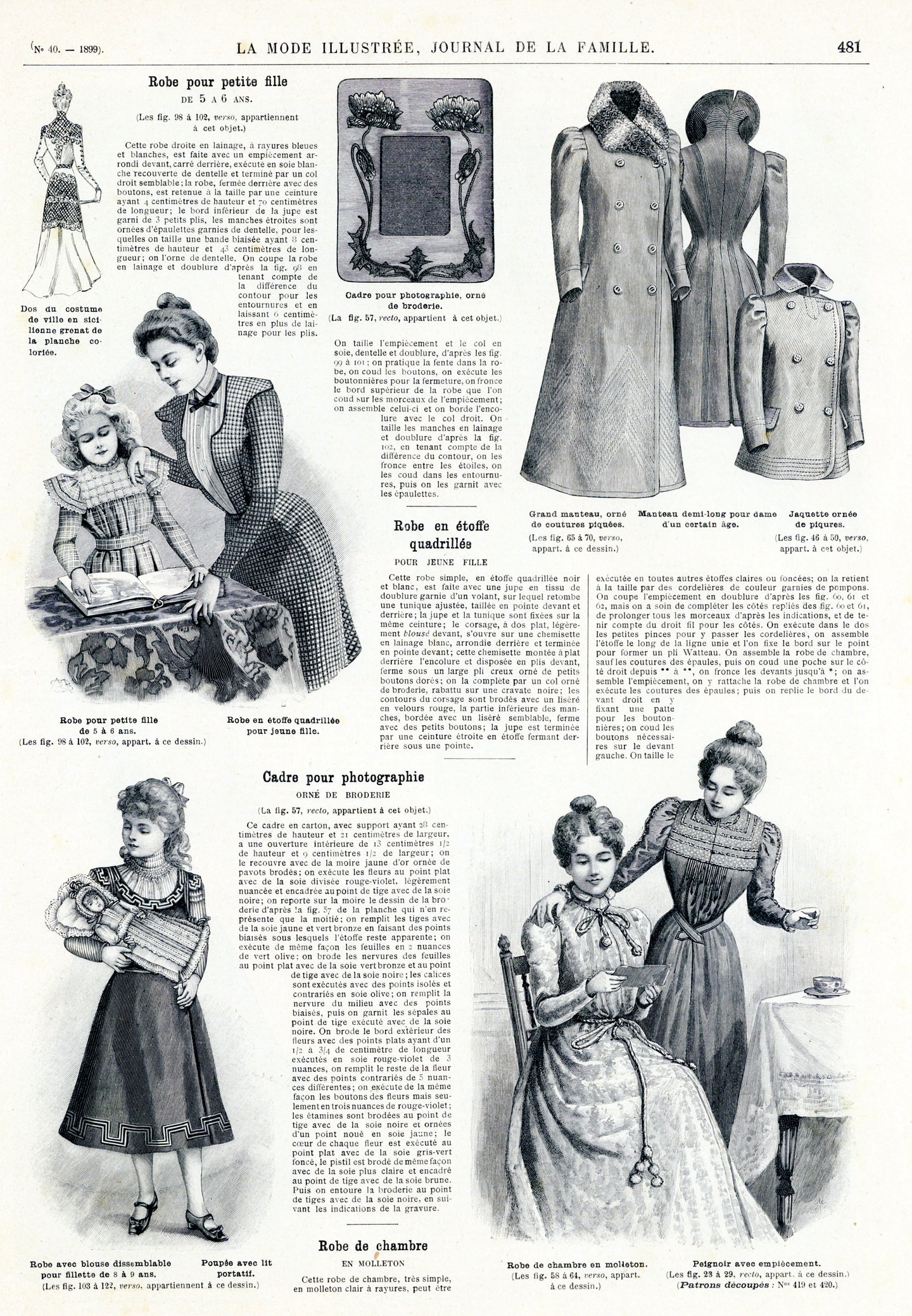 La Mode Illustree # 40, October 1899 French Fashion Magazine