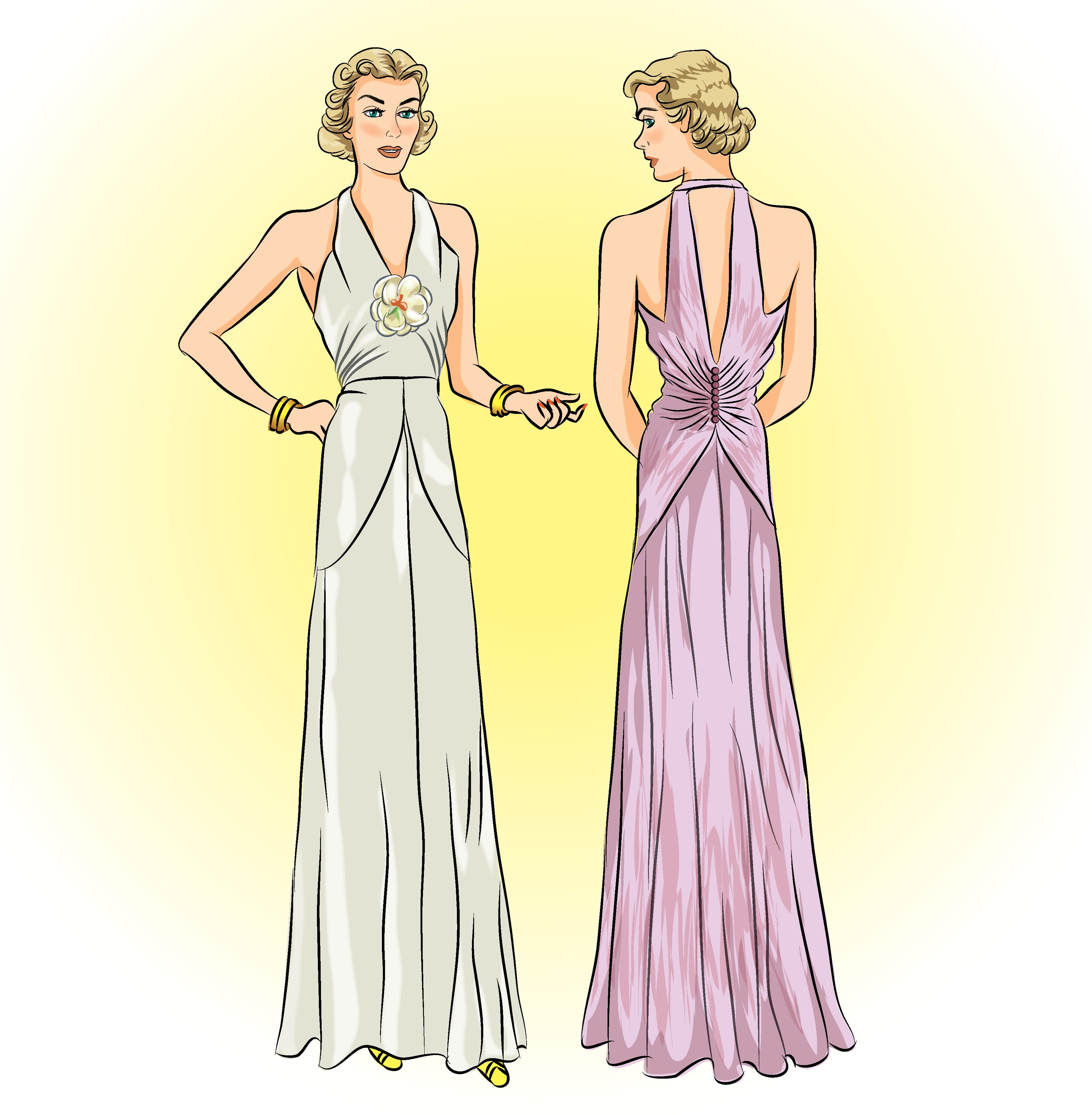 9405 - Evening Gown (1937) - FULL SIZED PRINT Revival Designed 9405 - Evening Gown (1937) - FULL SIZED PRINT Revival Designed