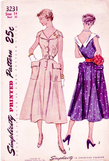 Original Pattern - # 3231 Simplicity 1950's Dress