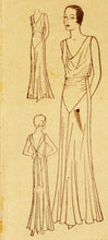 ** # 3386  Evening Gown With Draped Neckline (1930) - FULL SIZED PRINT