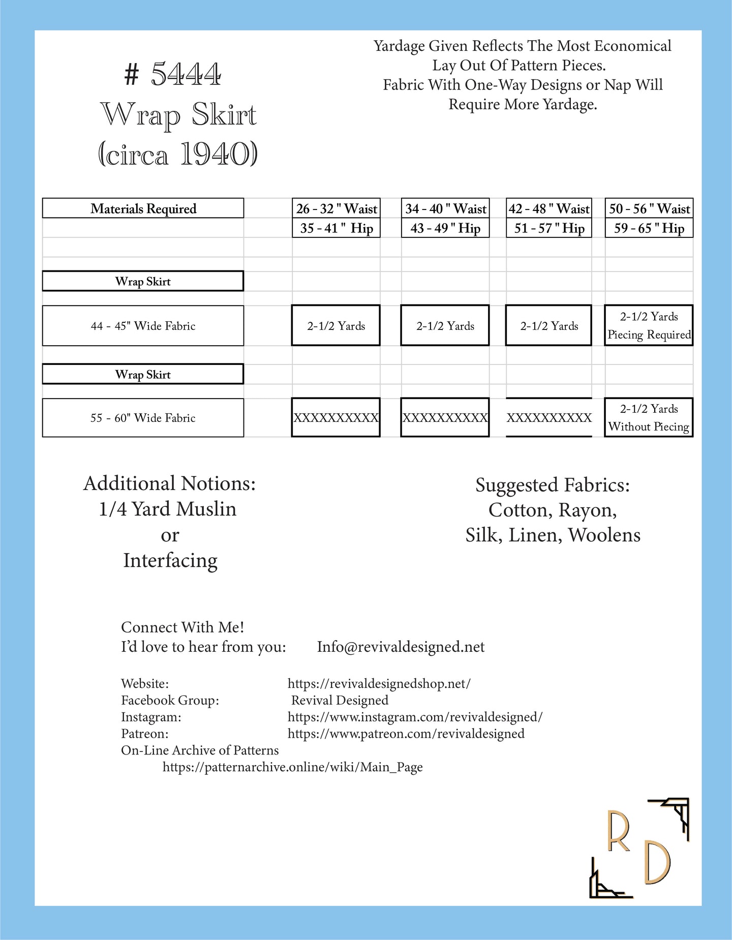 # 5444 - Wrap Skirt (1940)  PDF DOWNLOAD