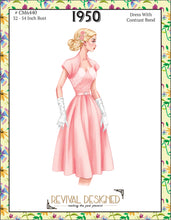 # CM6440 DRESS WITH CONTRAST BAND (circa 1950's) - FULL SIZE PRINT OR DIGITAL DOWNLOAD