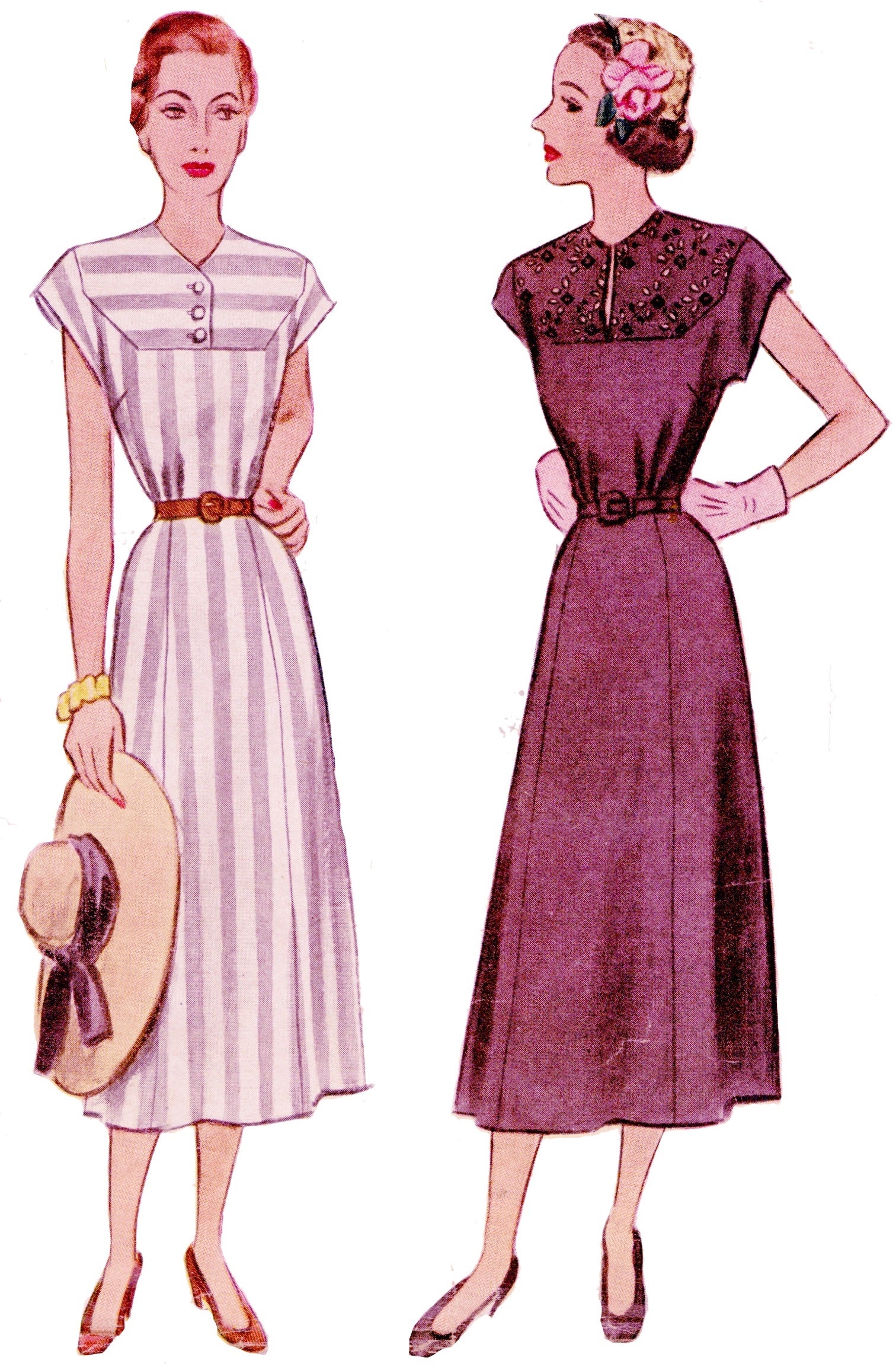# 7298 Yoked Dress (1948) FULL SIZED PRINT
