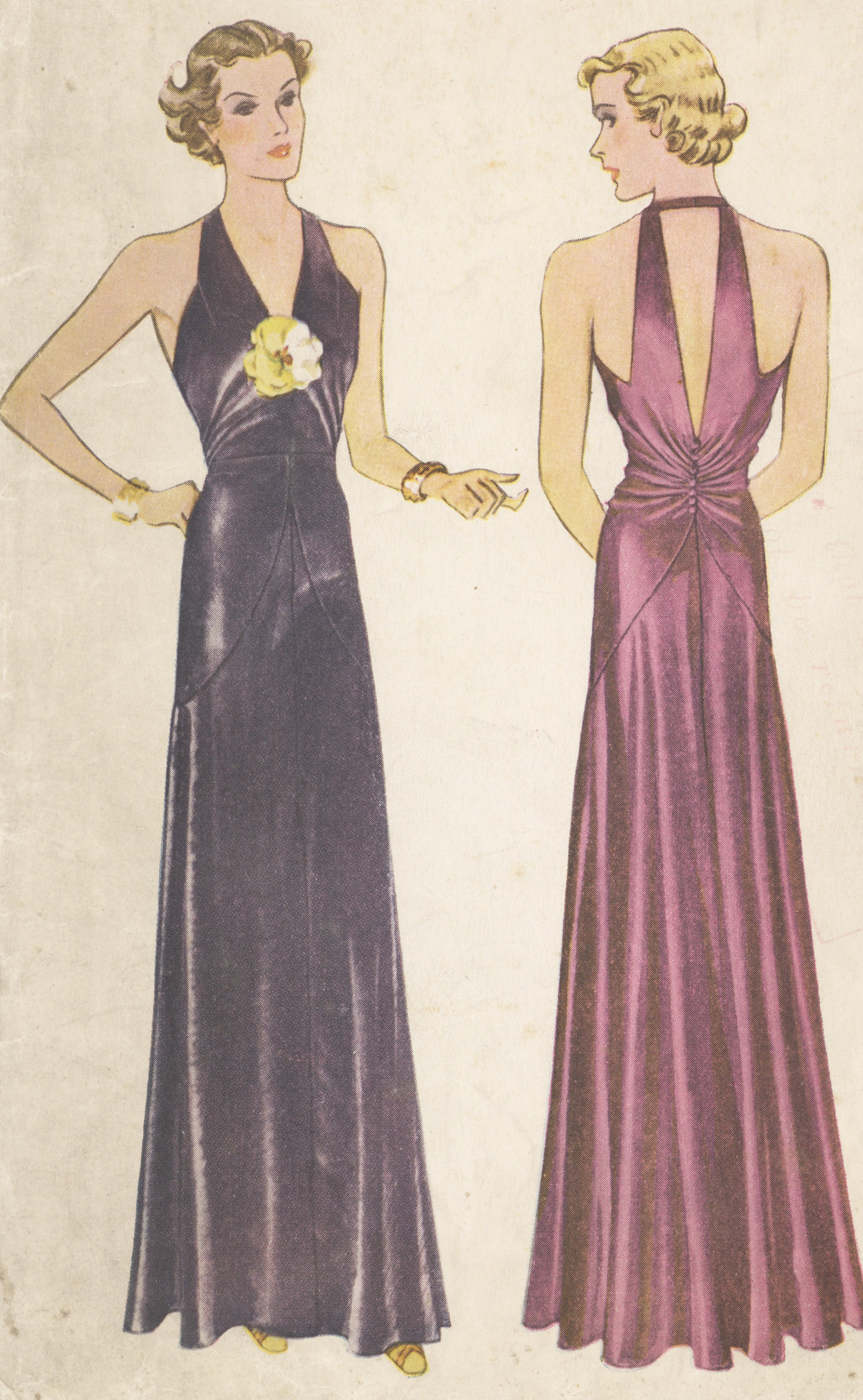 9405 - Evening Gown (1937) - FULL SIZED PRINT Revival Designed 9405 - Evening Gown (1937) - FULL SIZED PRINT Revival Designed
