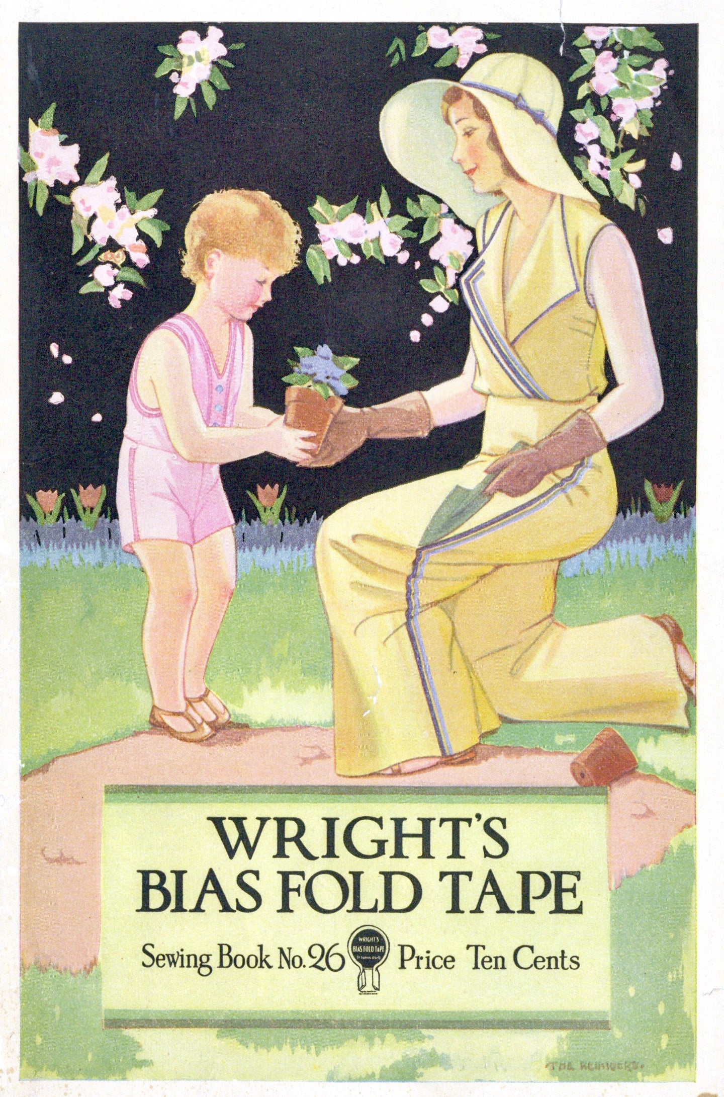 Wrights Bias Fold Tape Booklet and Pattern (1932)