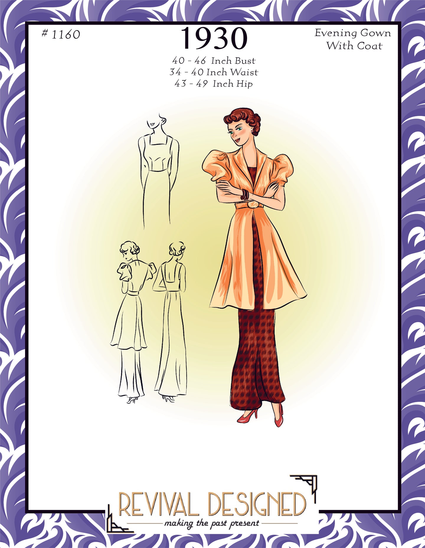 # 1160 - Evening Gown With Coat - Full Sized Print