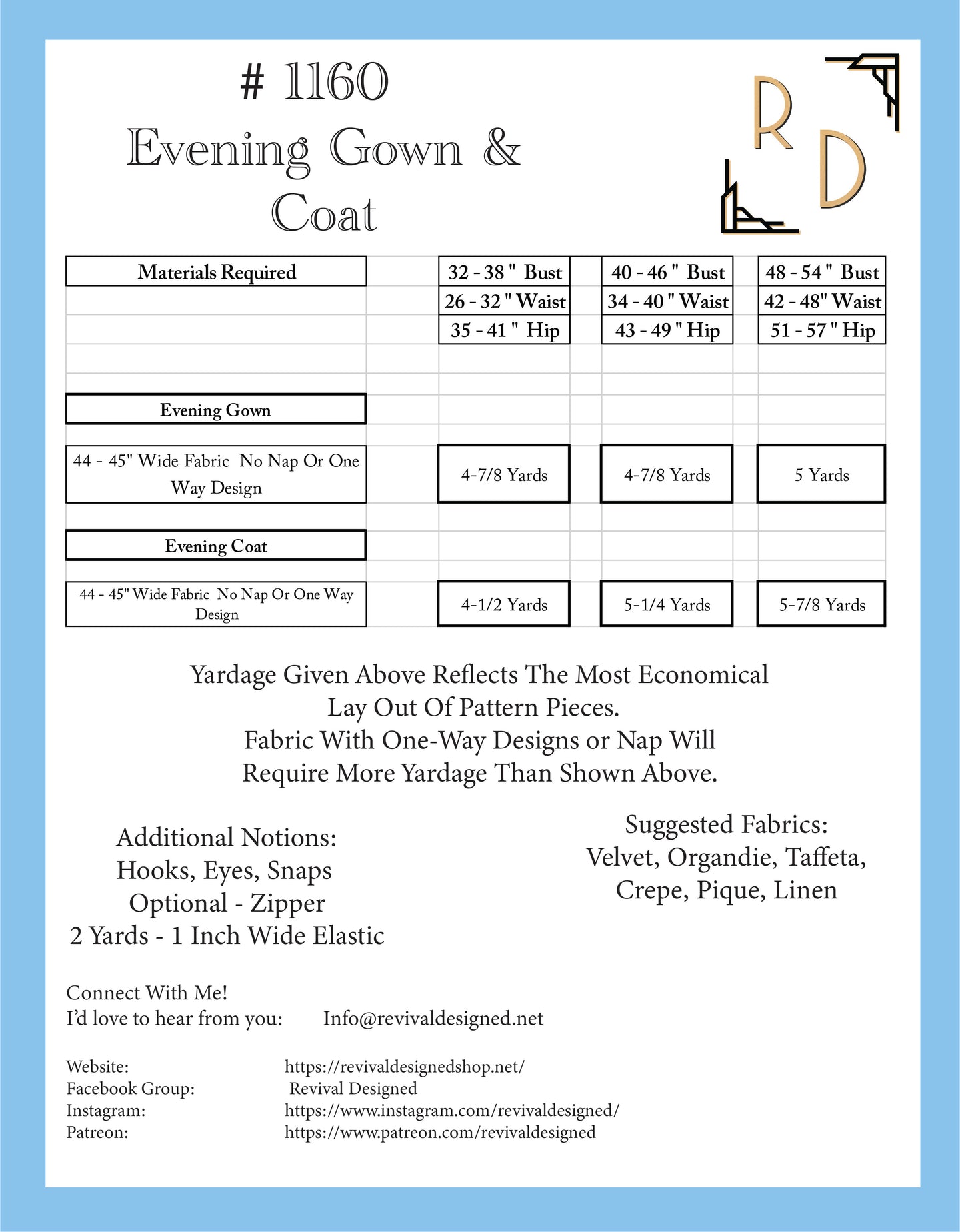 # 1160 - Evening Gown With Coat - PDF Download