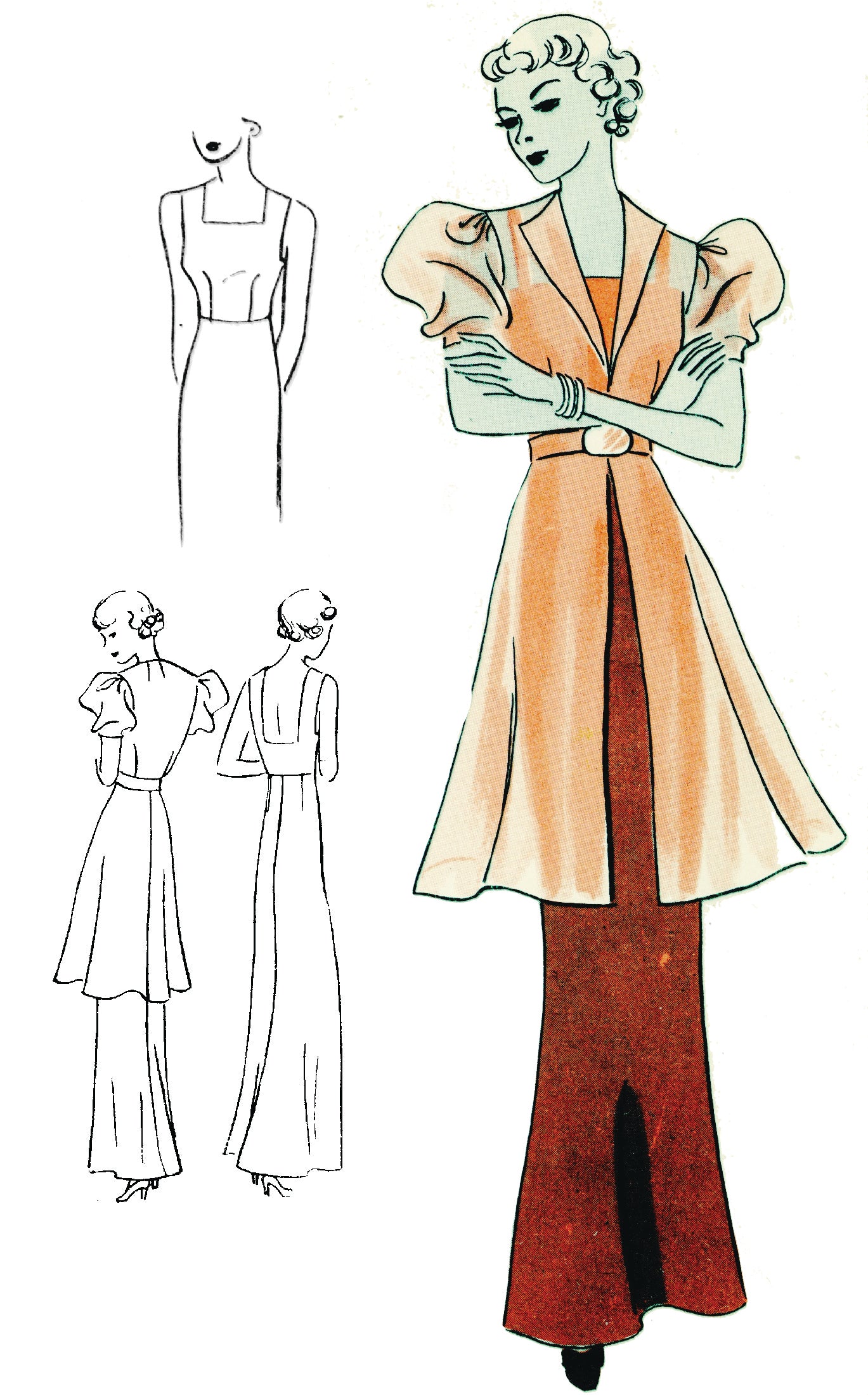 # 1160 - Evening Gown With Coat - Full Sized Print