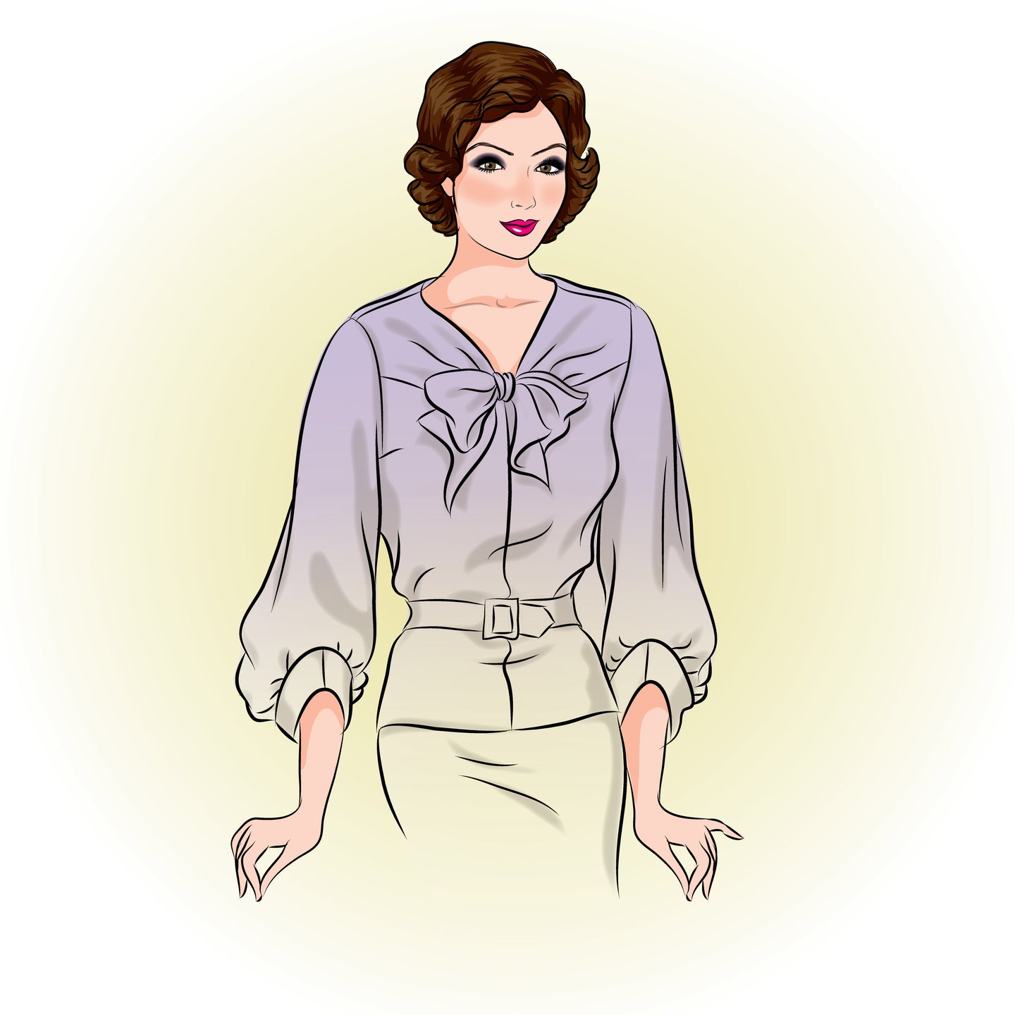 # 7785 - Blouse With Bow - PDF