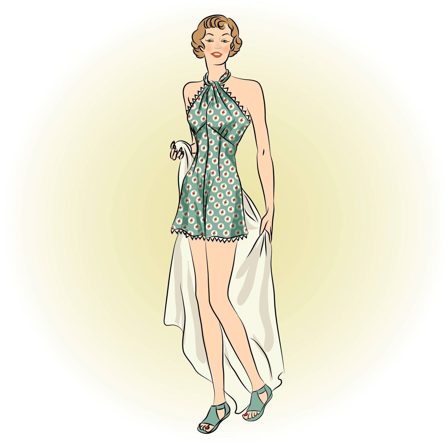 # 8769 - Bathing/Play Suit & Cover-Up Dress - Full Sized Print