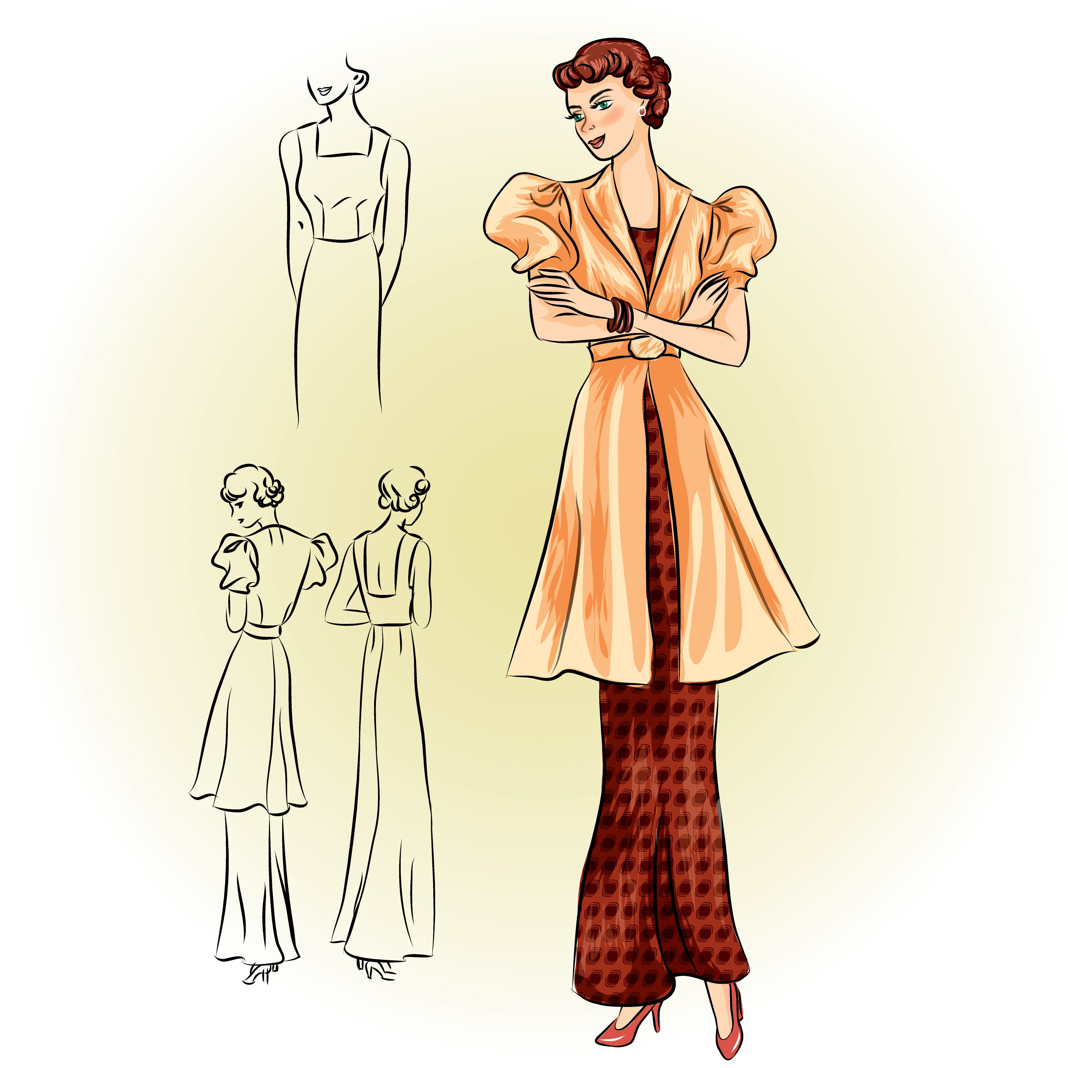 # 1160 - Evening Gown With Coat - PDF Download
