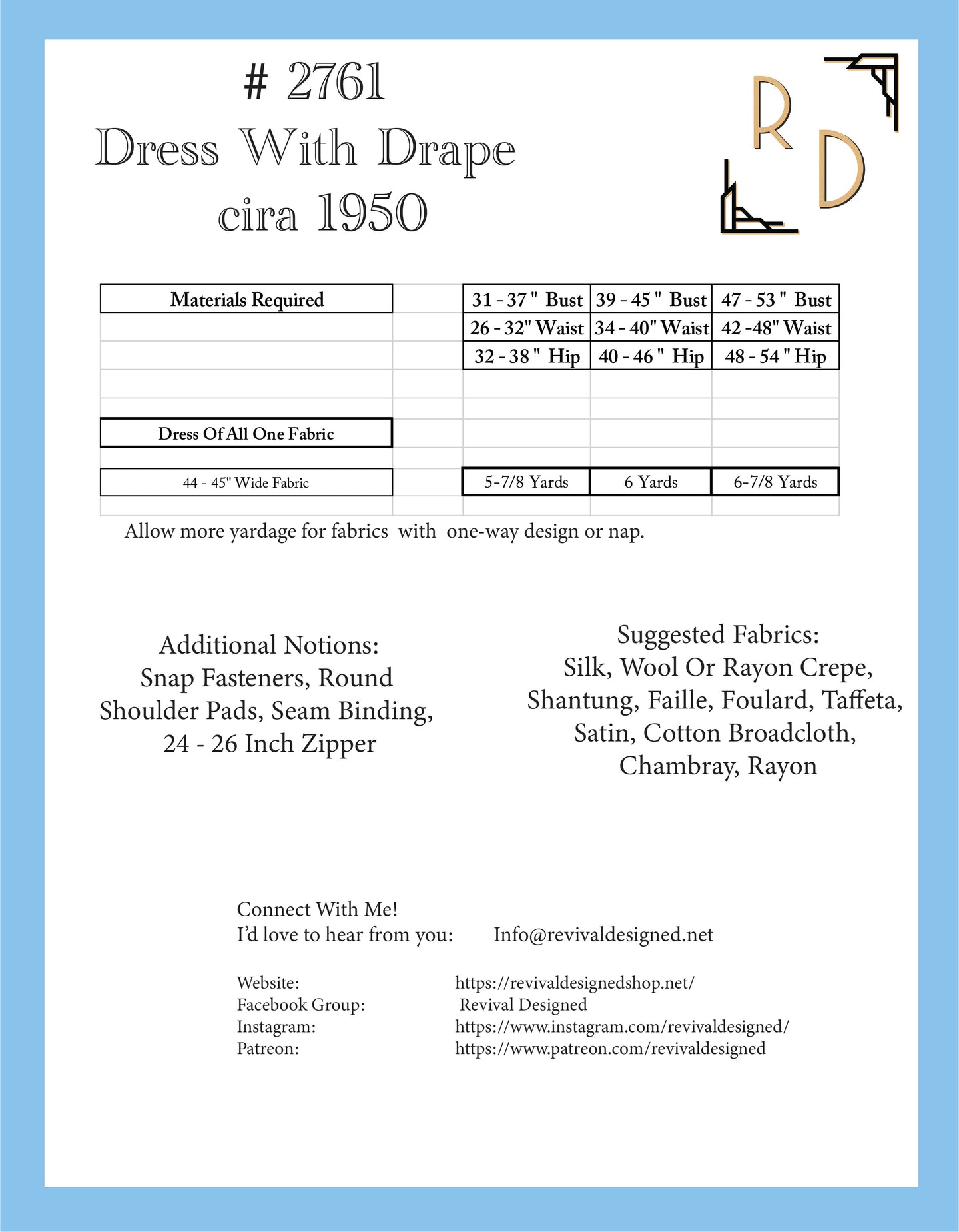 # 2761 - Dress With Drape - PDF