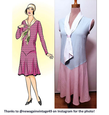 ** # 2961 - Dress With Scarf Collar (circa 1928)  Full Sized Print
