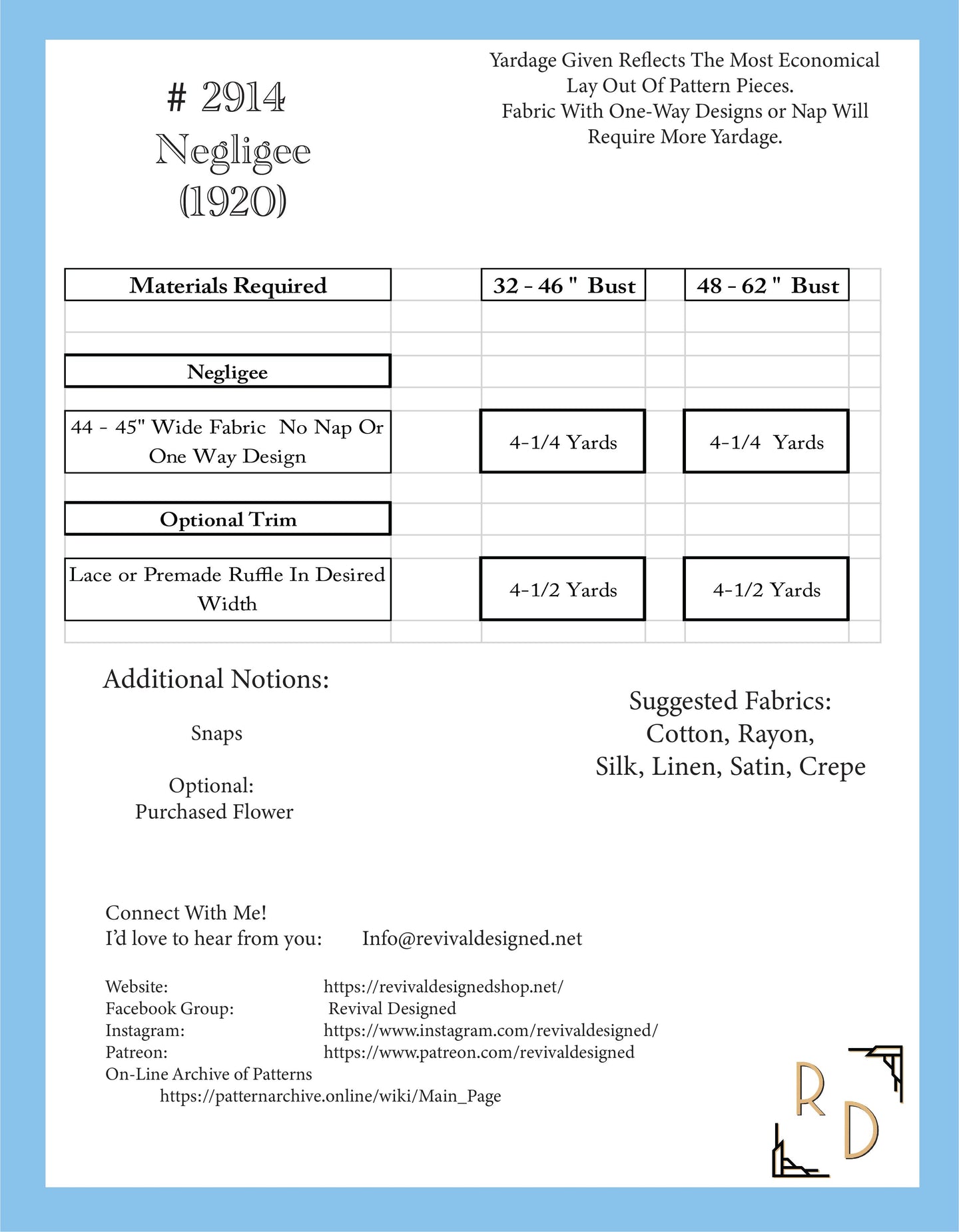 # 2914 - Kimono Negligee (1920) - PDF Download