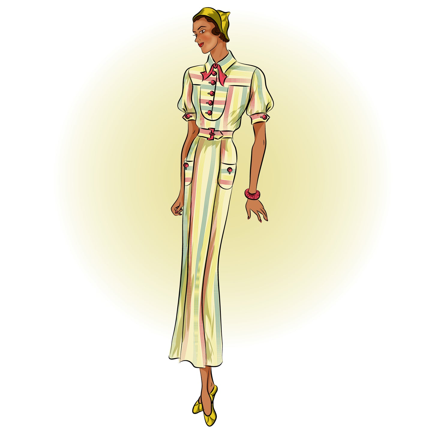 # 1418 - Dress With Coat - Full Sized Print