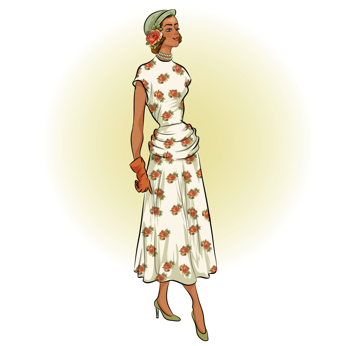 # 2761 - Dress With Drape - Full Sized Print