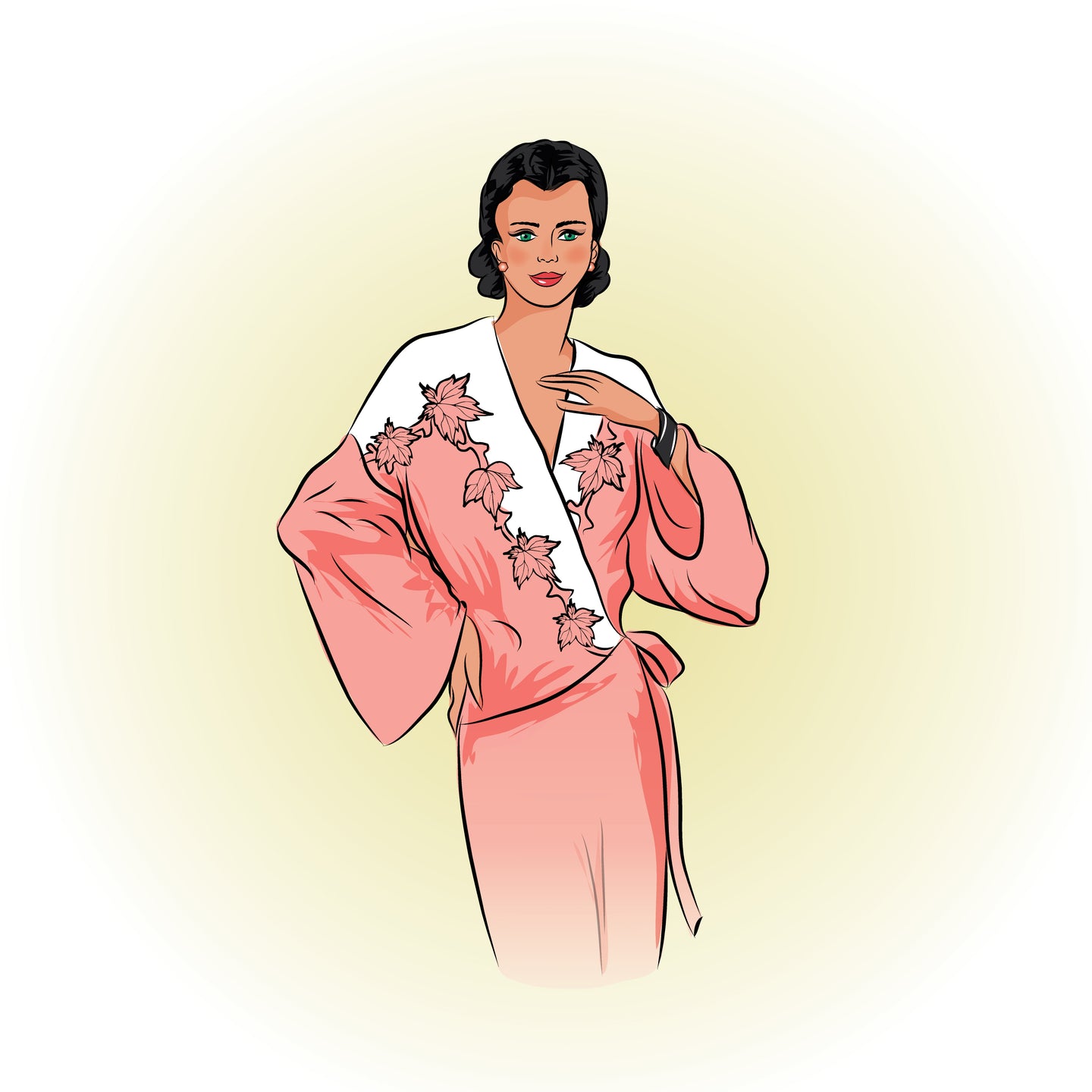 # 1946 - Art Deco Dressing Gown or Bed Jacket - Full Sized Print