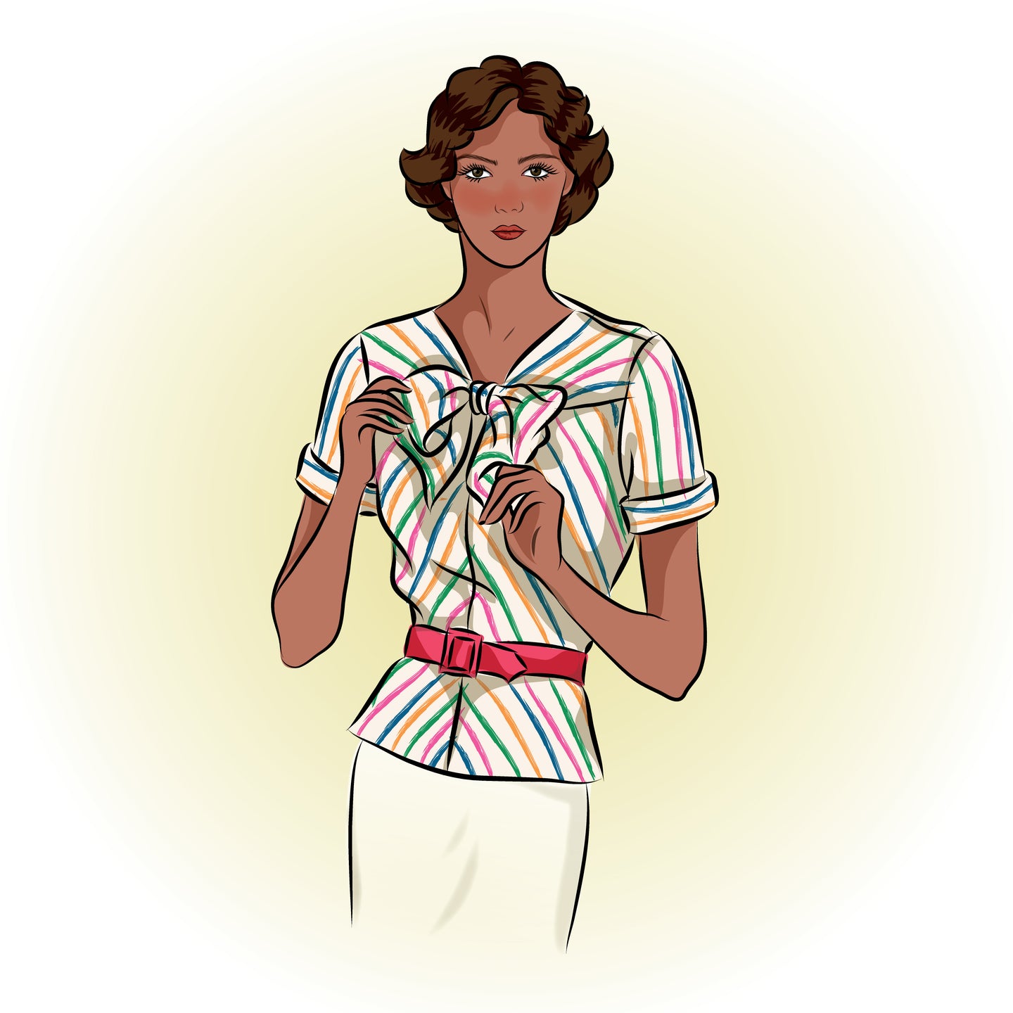 # 7785 - Blouse With Bow - Full Sized Print