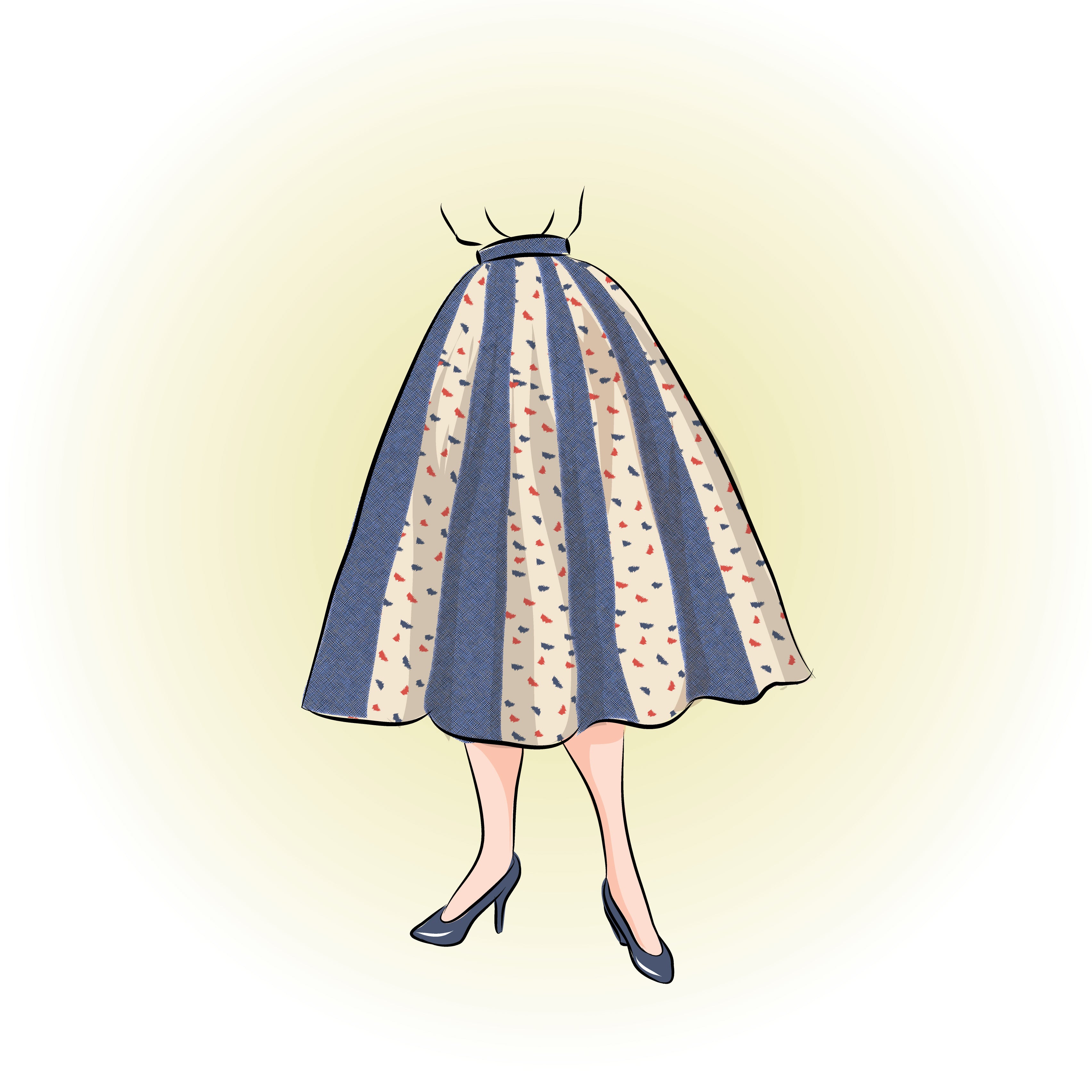 # 7701 - 1950's Umbrella Skirt -  Full Sized Print