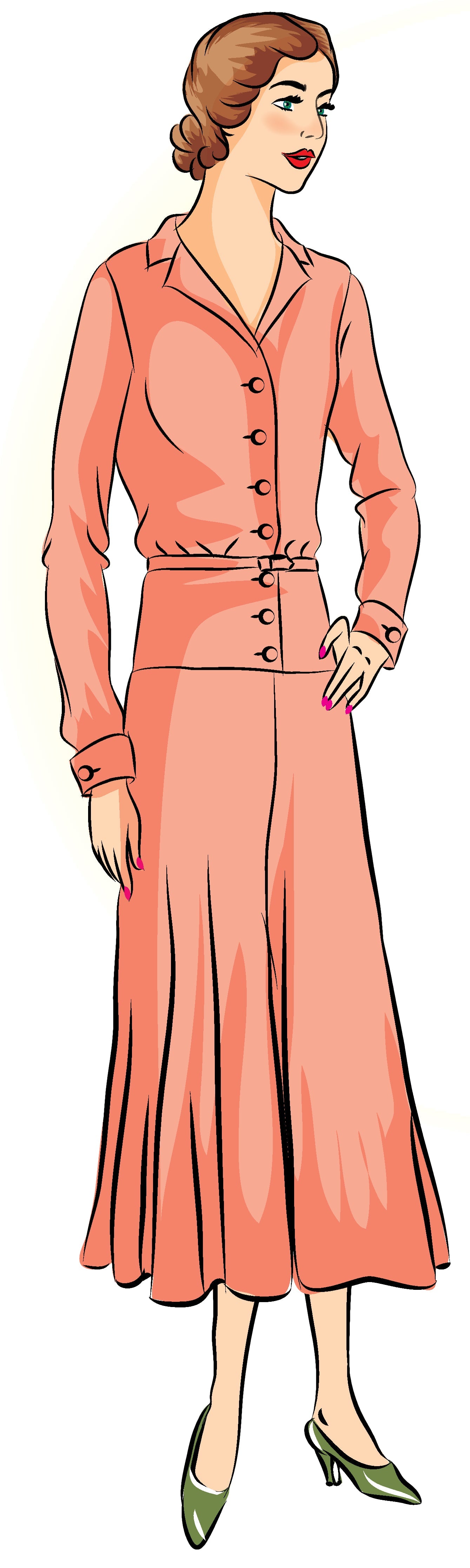 ** # 6405 - Divided Skirt Ensemble (1930)  PDF Download