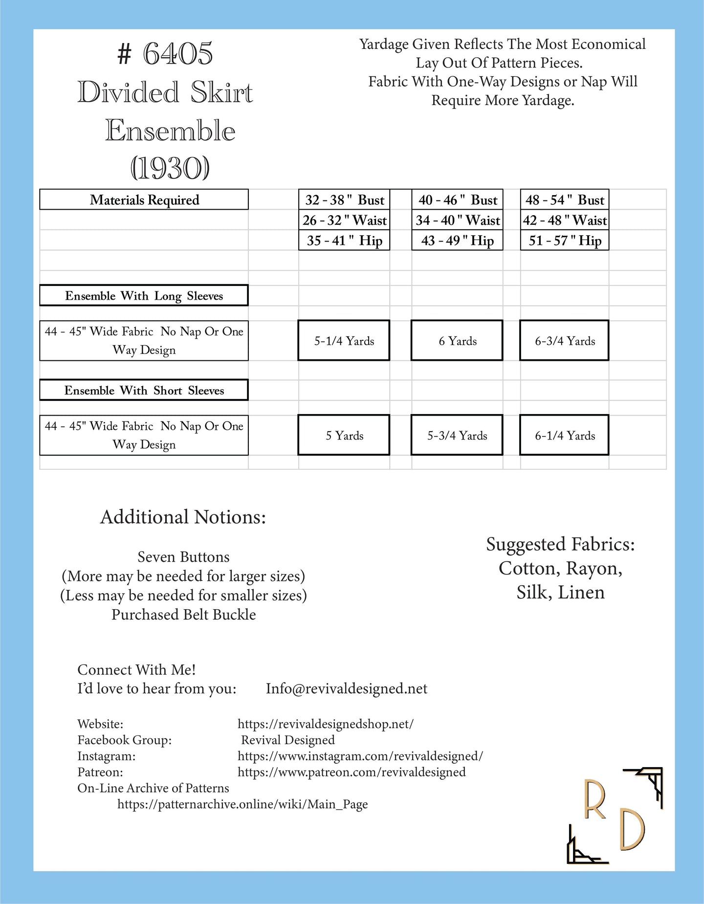 ** # 6405 - Divided Skirt Ensemble (1930)  PDF Download