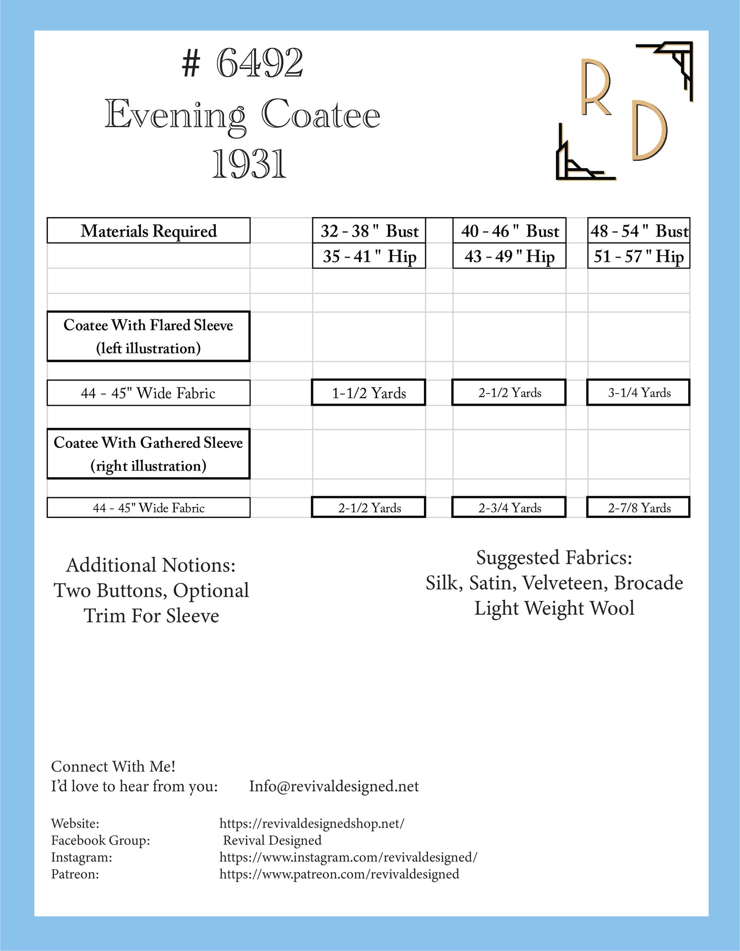 # 6492 - Evening Coatee - PDF