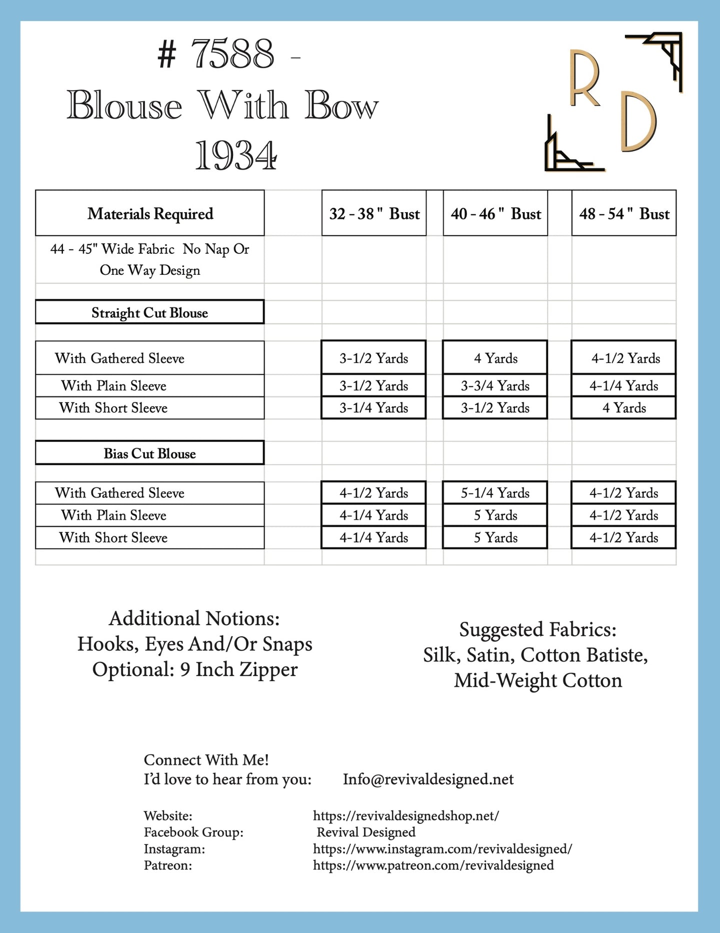 # 7785 - Blouse With Bow - PDF