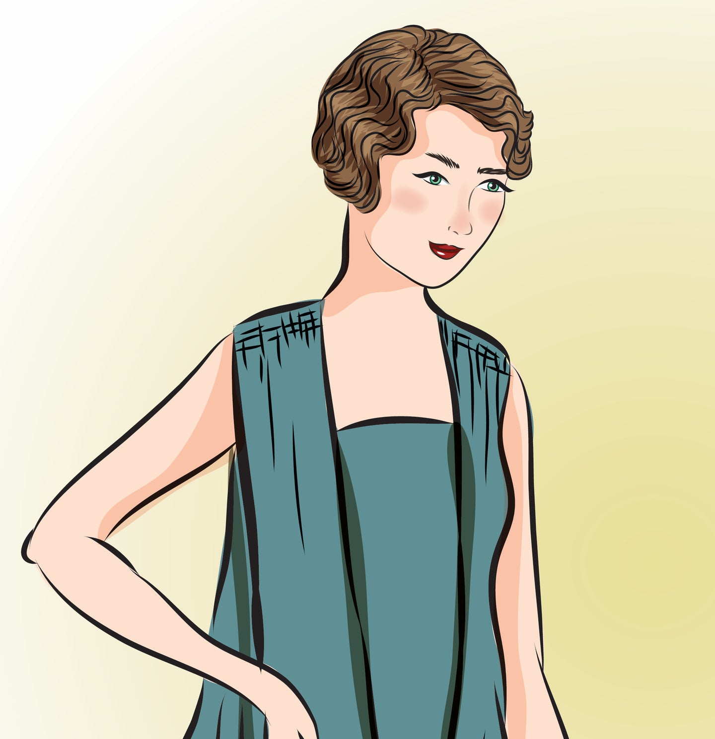# 8600 - Dress With Drapes (circa 1927) - Full Sized Print