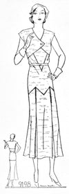 # 9198 - Dress With Vestee (circa 1930) - FULL SIZED PRINT