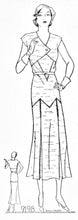 # 9198 - Dress With Vestee (circa 1930) - FULL SIZED PRINT