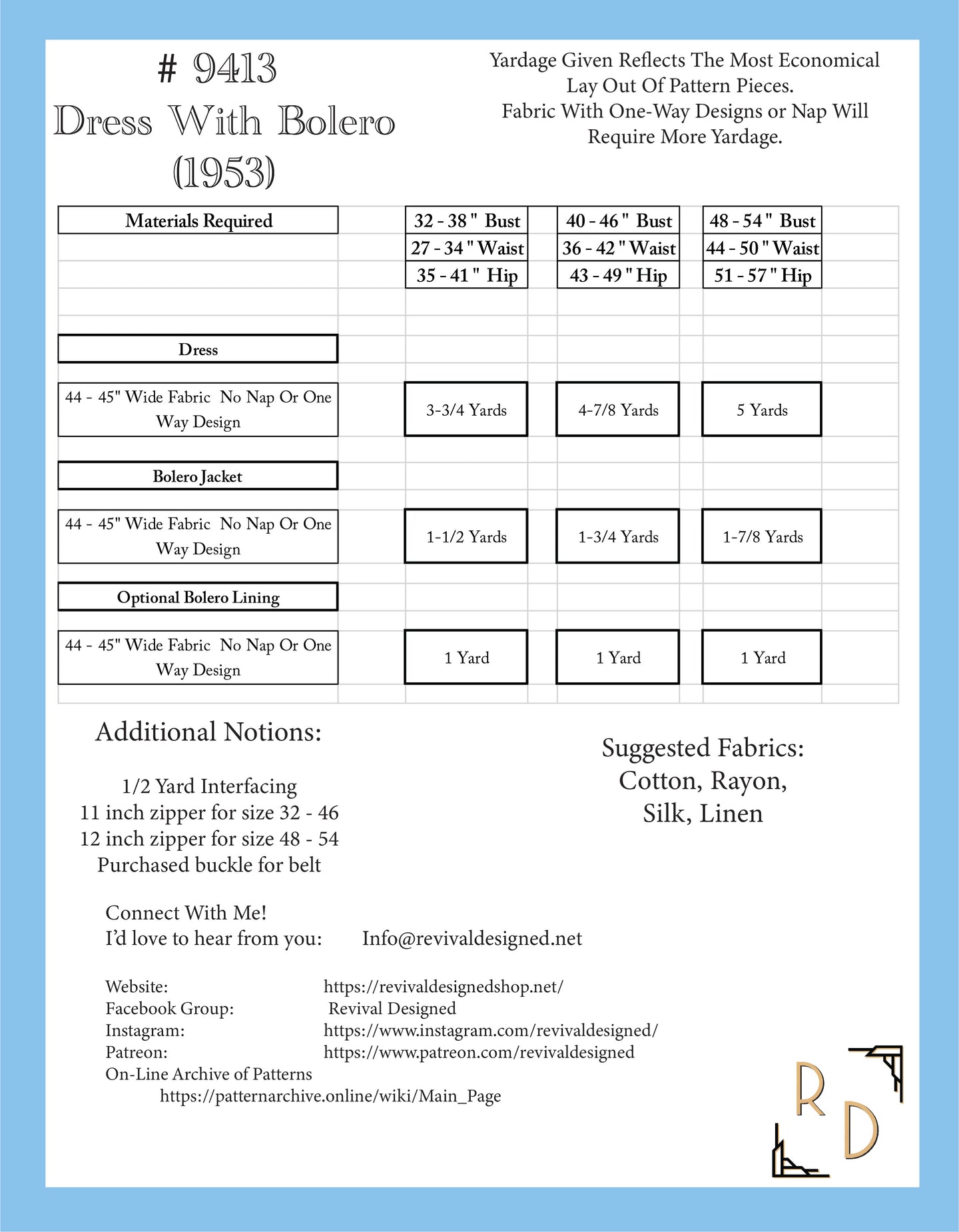 # 9413 Dress With Bolero (1953) PDF Download