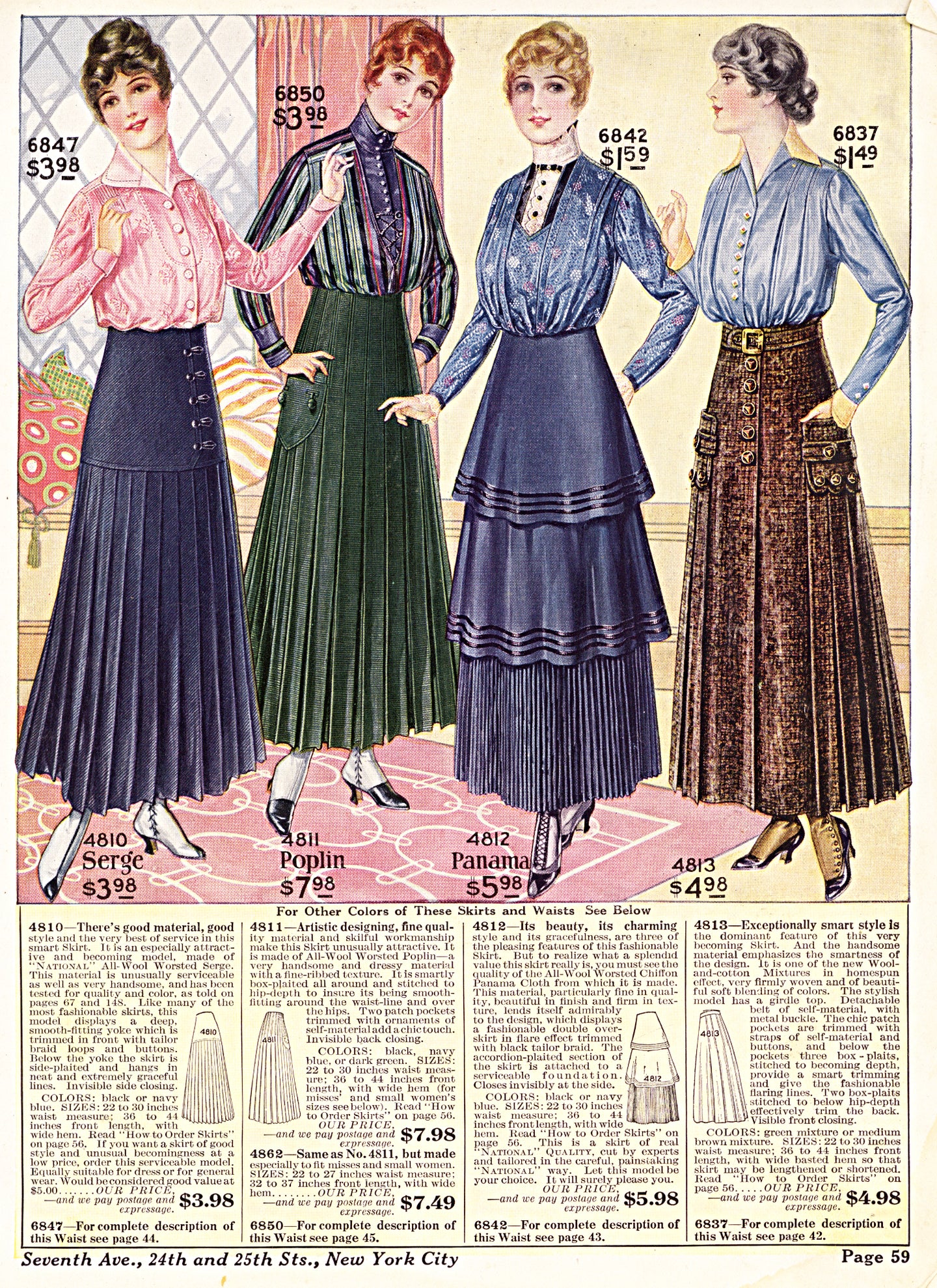 Reference - Skirt Images From the National Cloak And Suit Company (1915)