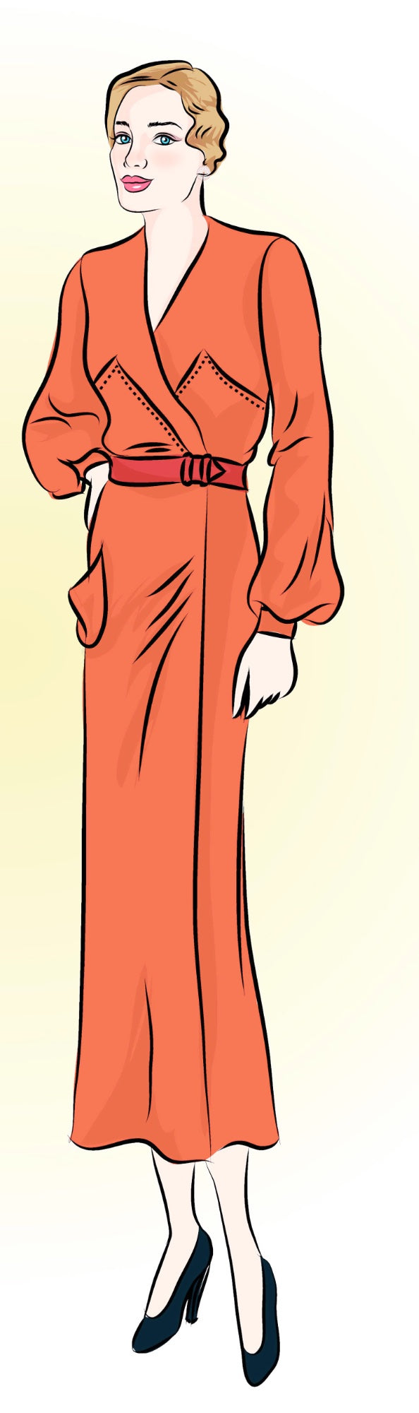 # 6784 - Wrap Dress With Optional Contrast - PDF